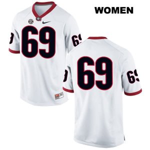 Women's Georgia Bulldogs NCAA #69 Jamaree Salyer Nike Stitched White Authentic No Name College Football Jersey TDY5854UH